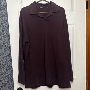 Size XL Murano Rich Maroon Long Sleeve Polo w/magnetic closure Pocket